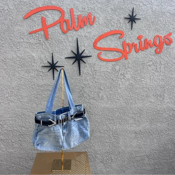 UPCYCLED DENIM BAG / The Bella Belted Shopper